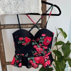 ALBION Peplum Swim Top Size Large